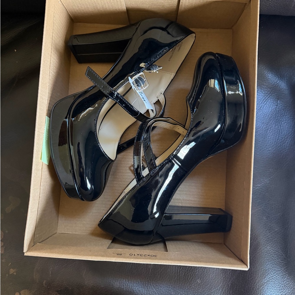 Marshalls Black Patent Mary Jane Platform Heels